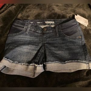 Sonoma maternity under the belly jean shorts